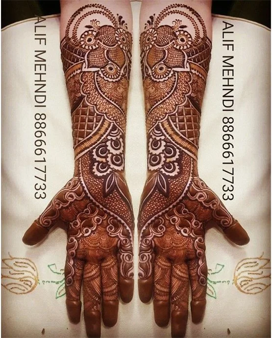 Glamorous Geometric Stylish Full Hand Mehndi Design Style